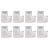 8PCS L Shaped LED Light Strip Connectors 4 Pin 10mm Transparent Gapless Solderless COB LED Adapter Connectors - Close-Up Angle