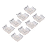 8PCS L Shaped LED Light Strip Connectors 4 Pin 10mm Transparent Gapless Solderless COB LED Adapter Connectors - Low Angle