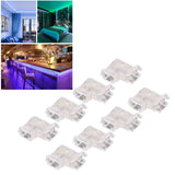 8PCS L Shaped LED Light Strip Connectors 4 Pin 10mm Transparent Gapless Solderless COB LED Adapter Connectors - Extra Image
