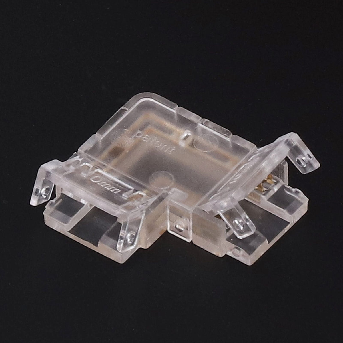 8PCS L Shaped LED Light Strip Connectors 4 Pin 10mm Transparent Gapless Solderless COB LED Adapter Connectors