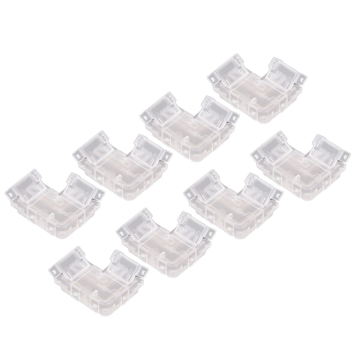 8pcs COB Connector Professional 2Pin 8mm Transparent L Shaped LED Strip Light Connectors for COB LED Strip Light
