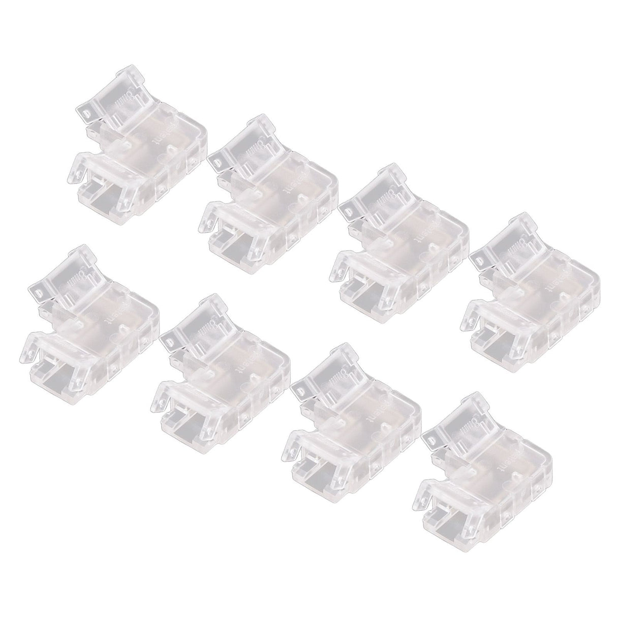 8pcs COB Connector Professional 2Pin 8mm Transparent L Shaped LED Strip Light Connectors for COB LED Strip Light
