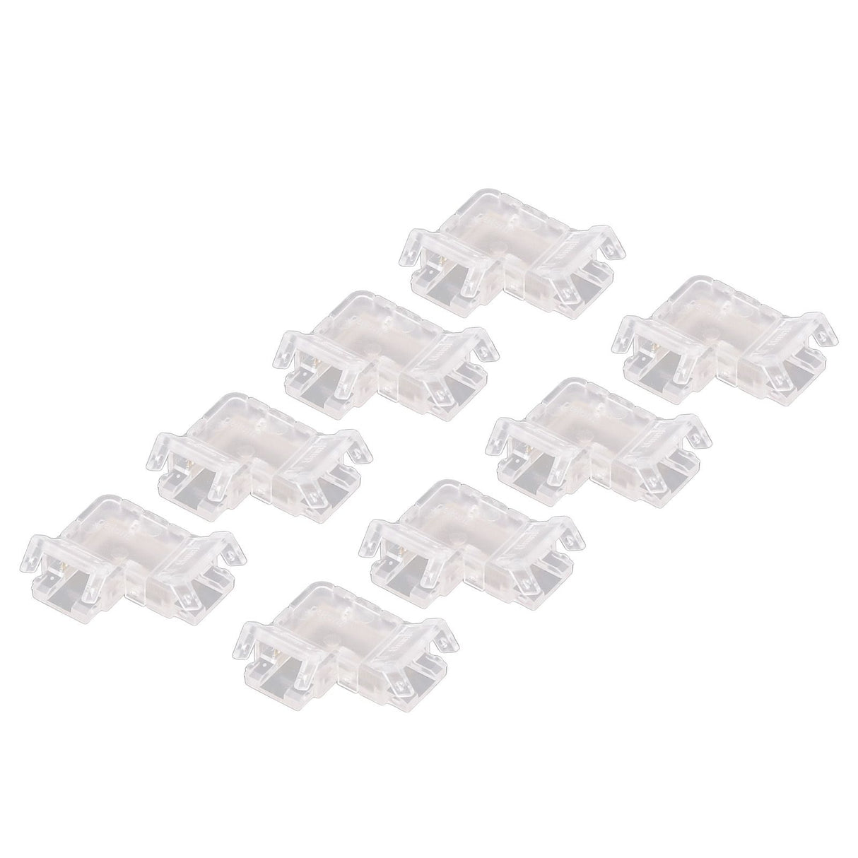 8pcs COB Connector Professional 2Pin 8mm Transparent L Shaped LED Strip Light Connectors for COB LED Strip Light