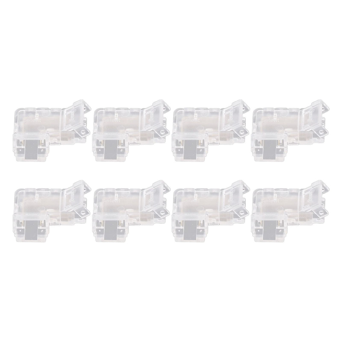 8pcs COB Connector Professional 2Pin 8mm Transparent L Shaped LED Strip Light Connectors for COB LED Strip Light