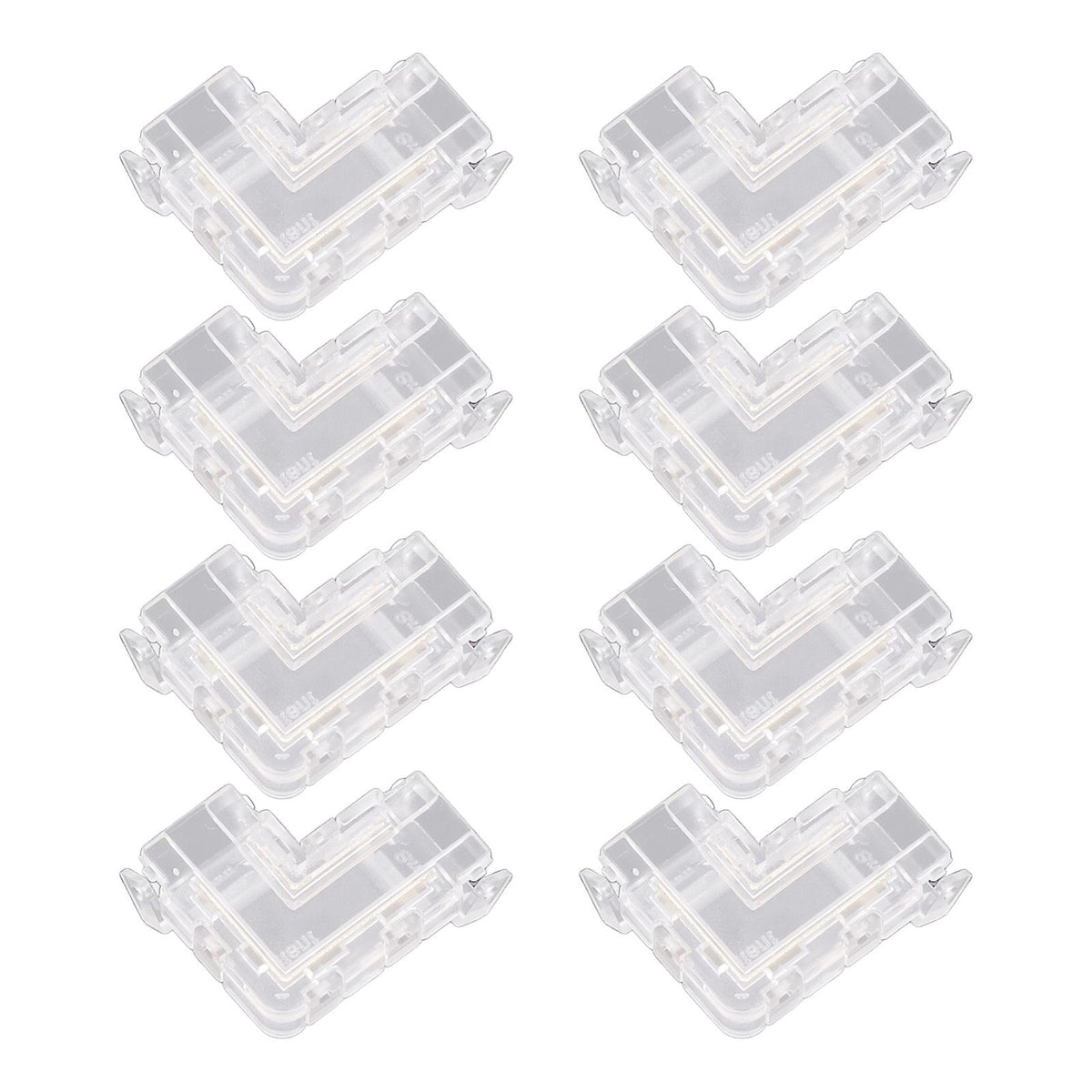 8pcs COB Connector Professional 2Pin 8mm Transparent L Shaped LED Strip Light Connectors for COB LED Strip Light