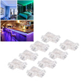 8pcs COB Connector Professional 2Pin 8mm Transparent L Shaped LED Strip Light Connectors for COB LED Strip Light