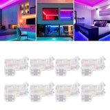 8pcs COB Connector Professional 2Pin 8mm Transparent L Shaped LED Strip Light Connectors for COB LED Strip Light