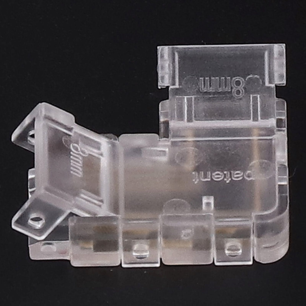 8pcs COB Connector Professional 2Pin 8mm Transparent L Shaped LED Strip Light Connectors for COB LED Strip Light