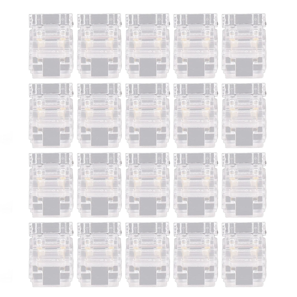 20PCS LED Strip to Wire Connector 2 Pin Transparent Solderless Gapless LED Adapter Connectors