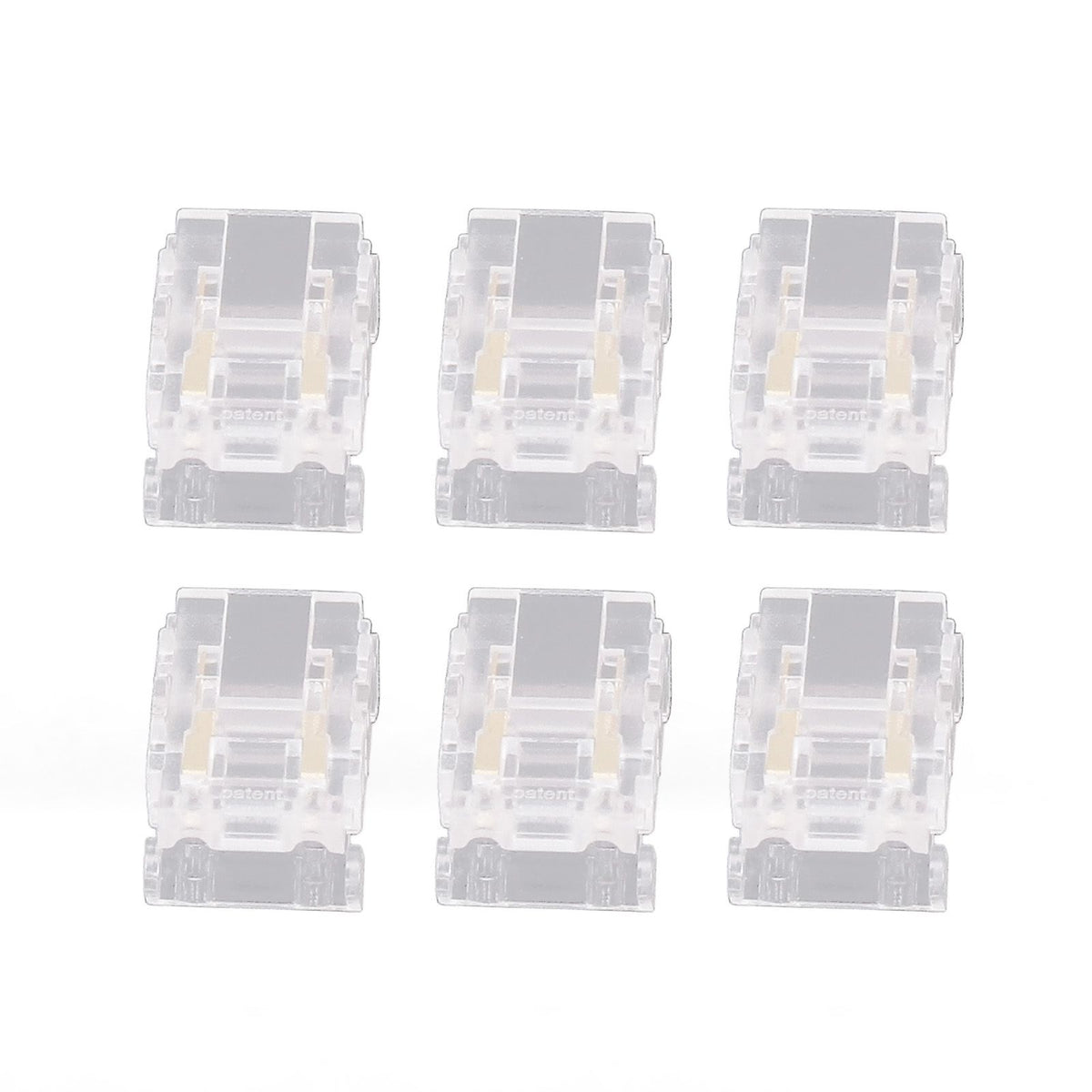 20PCS LED Strip to Wire Connector 2 Pin Transparent Solderless Gapless LED Adapter Connectors