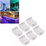 20PCS LED Strip to Wire Connector 2 Pin Transparent Solderless Gapless LED Adapter Connectors