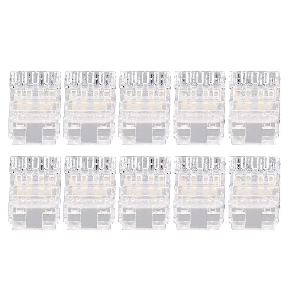 10Pcs COB LED Strip to Wire Connector 4Pin 10mm Transparent Solderless LED Adapter Connectors for Home School Office