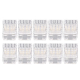 10Pcs COB LED Strip to Wire Connector 4Pin 10mm Transparent Solderless LED Adapter Connectors for Home School Office