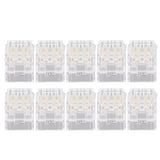 10Pcs COB LED Strip to Wire Connector 4Pin 10mm Transparent Solderless LED Adapter Connectors for Home School Office - Front View