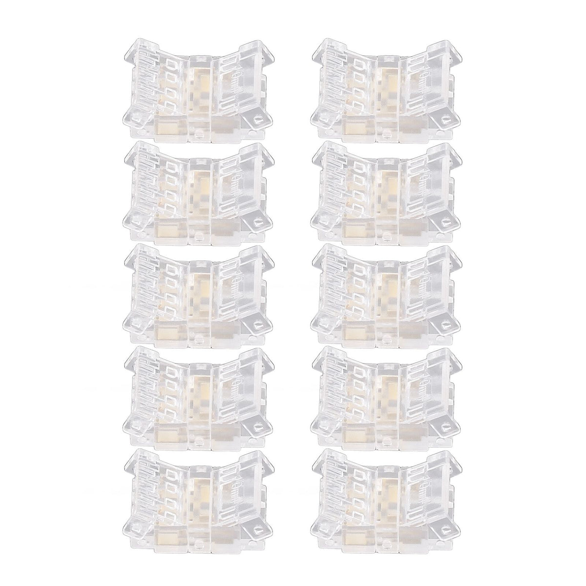 10Pcs COB LED Strip to Wire Connector 4Pin 10mm Transparent Solderless LED Adapter Connectors for Home School Office