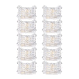 10Pcs COB LED Strip to Wire Connector 4Pin 10mm Transparent Solderless LED Adapter Connectors for Home School Office - 45-Degree Angle