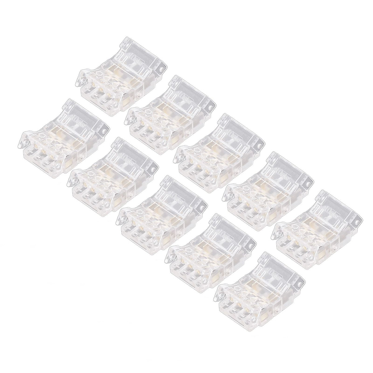 10Pcs COB LED Strip to Wire Connector 4Pin 10mm Transparent Solderless LED Adapter Connectors for Home School Office