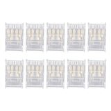 10Pcs COB LED Strip to Wire Connector 4Pin 10mm Transparent Solderless LED Adapter Connectors for Home School Office