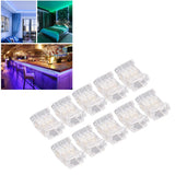 10Pcs COB LED Strip to Wire Connector 4Pin 10mm Transparent Solderless LED Adapter Connectors for Home School Office - Extra Image