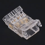 10Pcs COB LED Strip to Wire Connector 4Pin 10mm Transparent Solderless LED Adapter Connectors for Home School Office - Extra Image