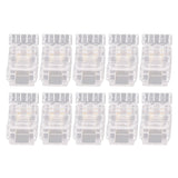 10Pcs COB LED Strip to Wire Connector 2Pin 8mm Transparent Solderless LED Strip Connector for Home Office School