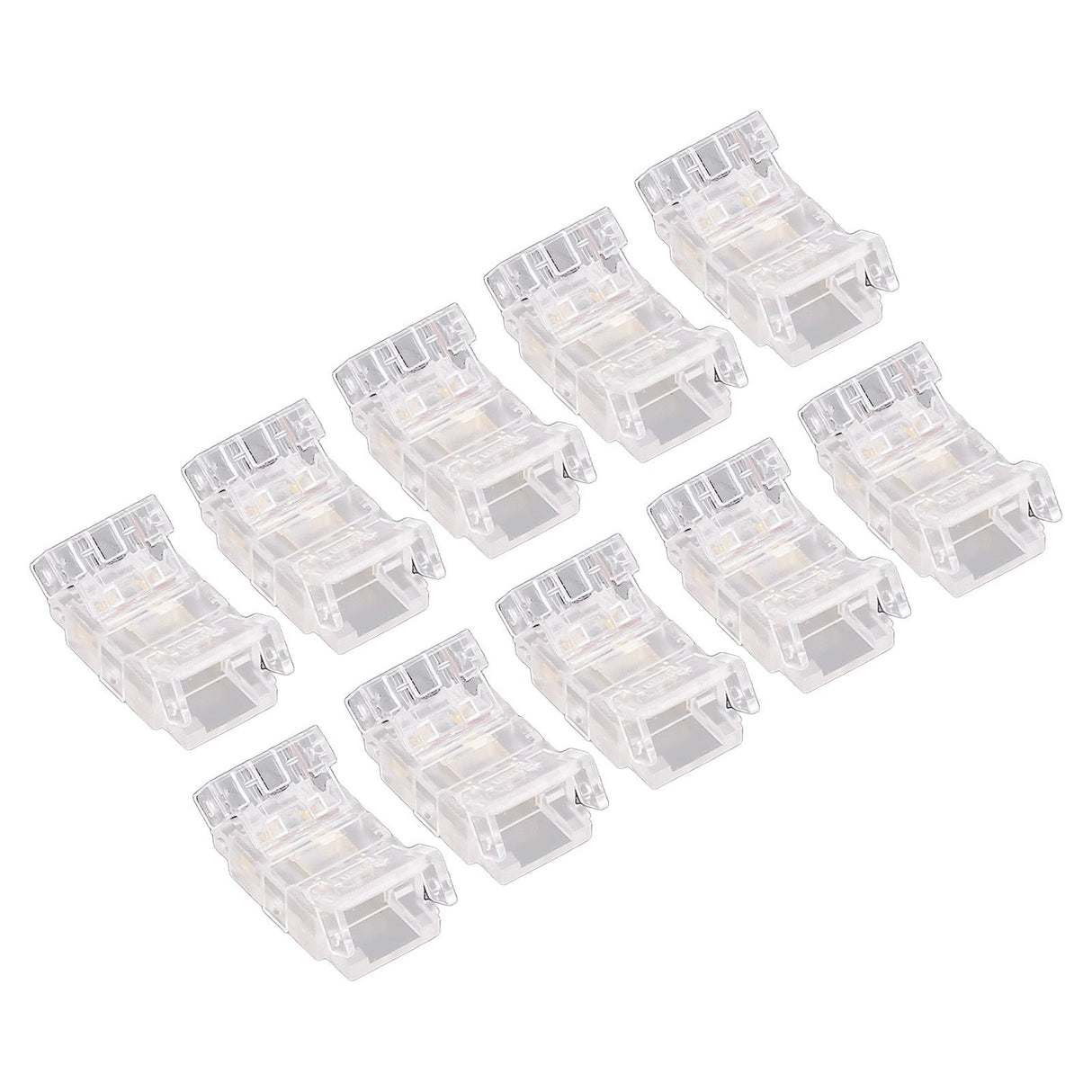 10Pcs COB LED Strip to Wire Connector 2Pin 8mm Transparent Solderless LED Strip Connector for Home Office School