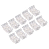 10Pcs COB LED Strip to Wire Connector 2Pin 8mm Transparent Solderless LED Strip Connector for Home Office School - Front View