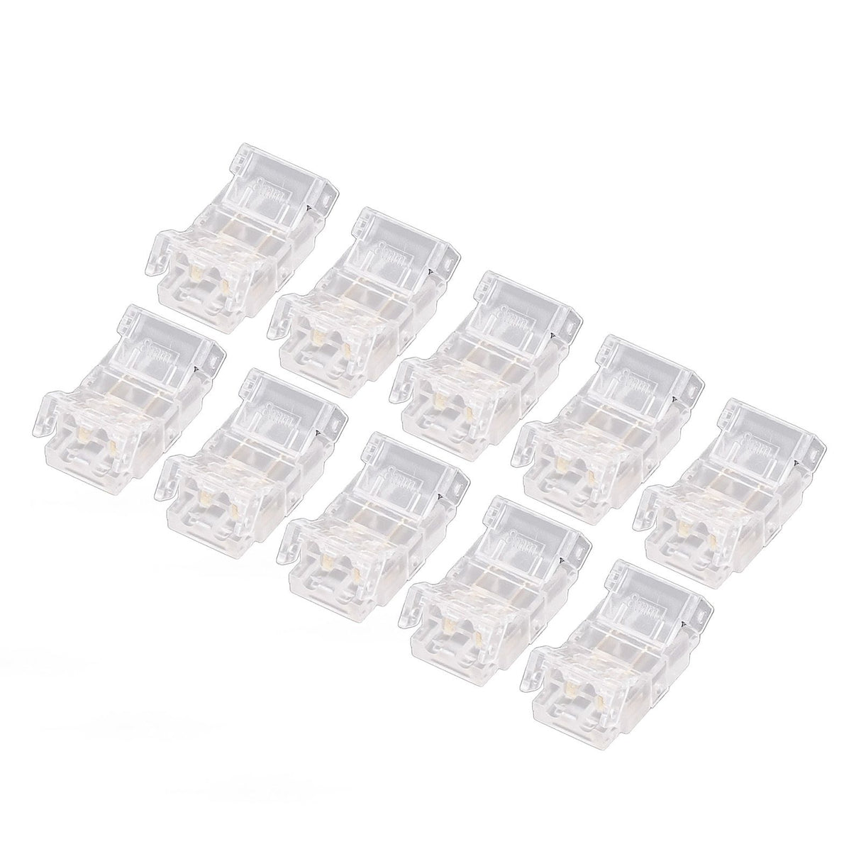 10Pcs COB LED Strip to Wire Connector 2Pin 8mm Transparent Solderless LED Strip Connector for Home Office School