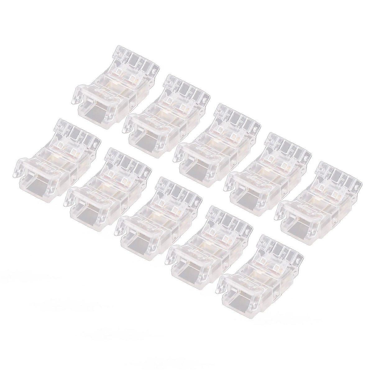 10Pcs COB LED Strip to Wire Connector 2Pin 8mm Transparent Solderless LED Strip Connector for Home Office School