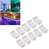 10Pcs COB LED Strip to Wire Connector 2Pin 8mm Transparent Solderless LED Strip Connector for Home Office School