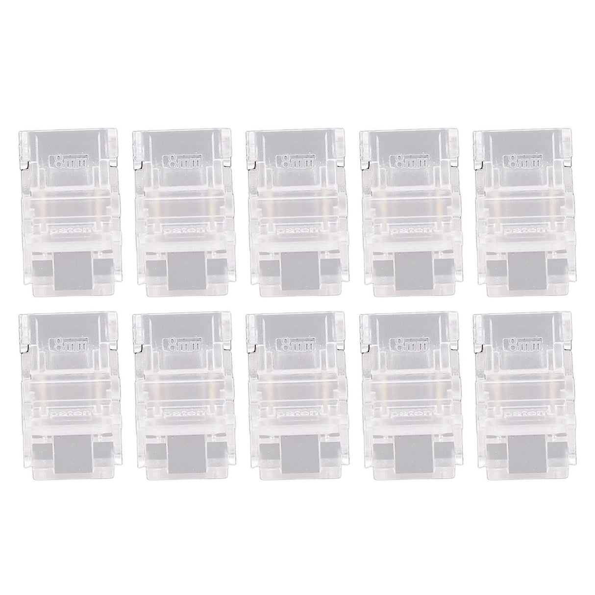 10 Pcs LED Light Strip Connectors 2Pin 8mm Strip to Strip Solderless COB LED Light Strip Connectors