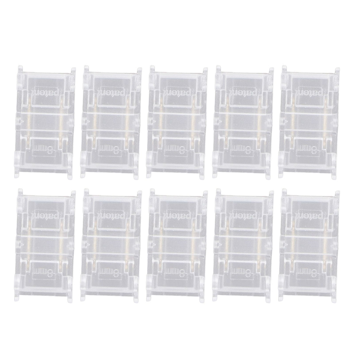 10 Pcs LED Light Strip Connectors 2Pin 8mm Strip to Strip Solderless COB LED Light Strip Connectors