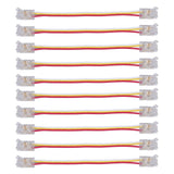 10Pcs LED Light Strip Connectors 3Pin 8mm Safe PC Strong Compatibility COB LED Strip Connectors for Home Party Office