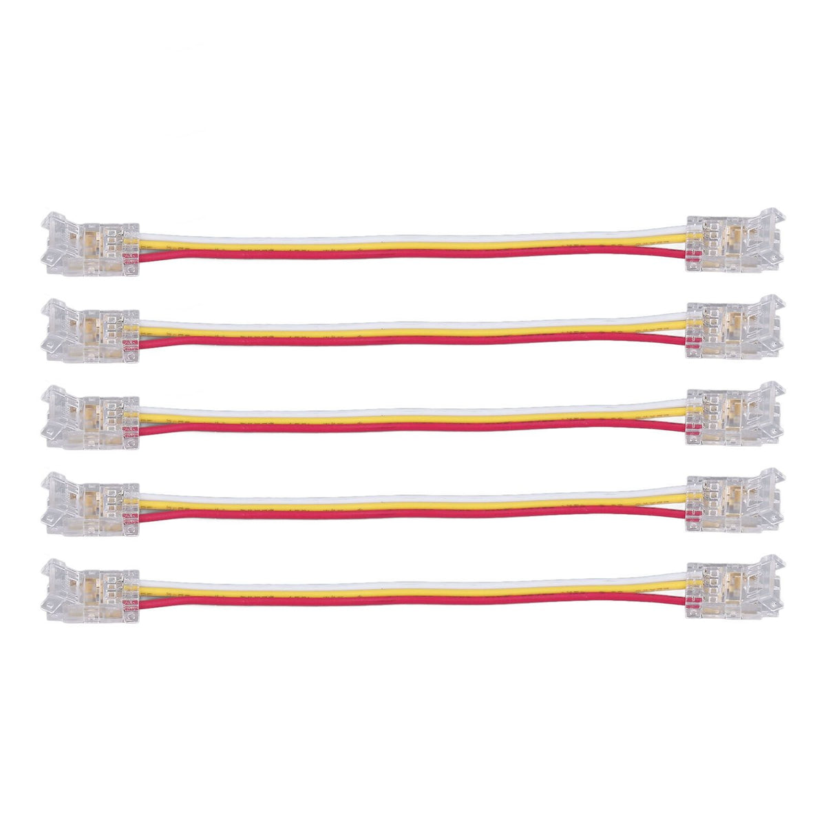 10Pcs LED Light Strip Connectors 3Pin 8mm Safe PC Strong Compatibility COB LED Strip Connectors for Home Party Office
