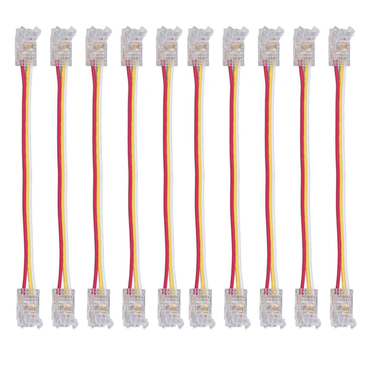 10Pcs LED Light Strip Connectors 3Pin 8mm Safe PC Strong Compatibility COB LED Strip Connectors for Home Party Office