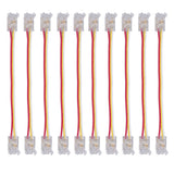 10Pcs LED Light Strip Connectors 3Pin 8mm Safe PC Strong Compatibility COB LED Strip Connectors for Home Party Office - Side View