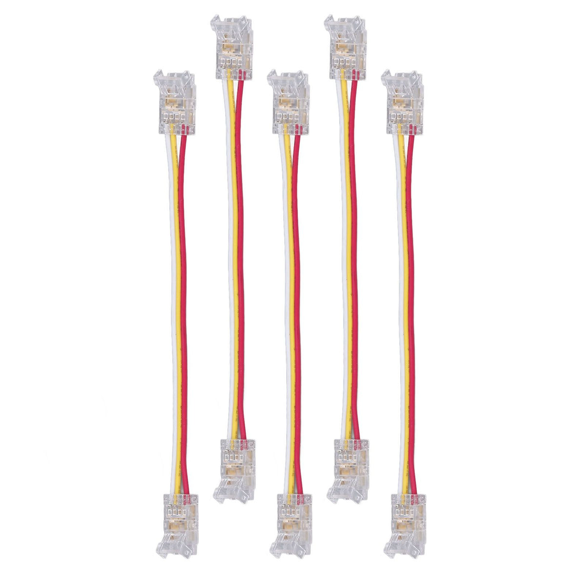10Pcs LED Light Strip Connectors 3Pin 8mm Safe PC Strong Compatibility COB LED Strip Connectors for Home Party Office