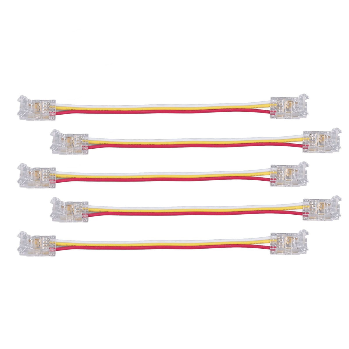 10Pcs LED Light Strip Connectors 3Pin 8mm Safe PC Strong Compatibility COB LED Strip Connectors for Home Party Office