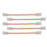 10Pcs LED Light Strip Connectors 3Pin 8mm Safe PC Strong Compatibility COB LED Strip Connectors for Home Party Office