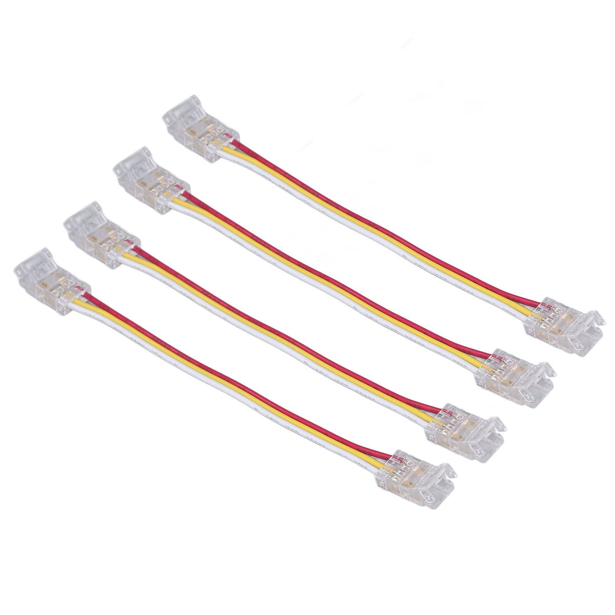 10Pcs LED Light Strip Connectors 3Pin 8mm Safe PC Strong Compatibility COB LED Strip Connectors for Home Party Office