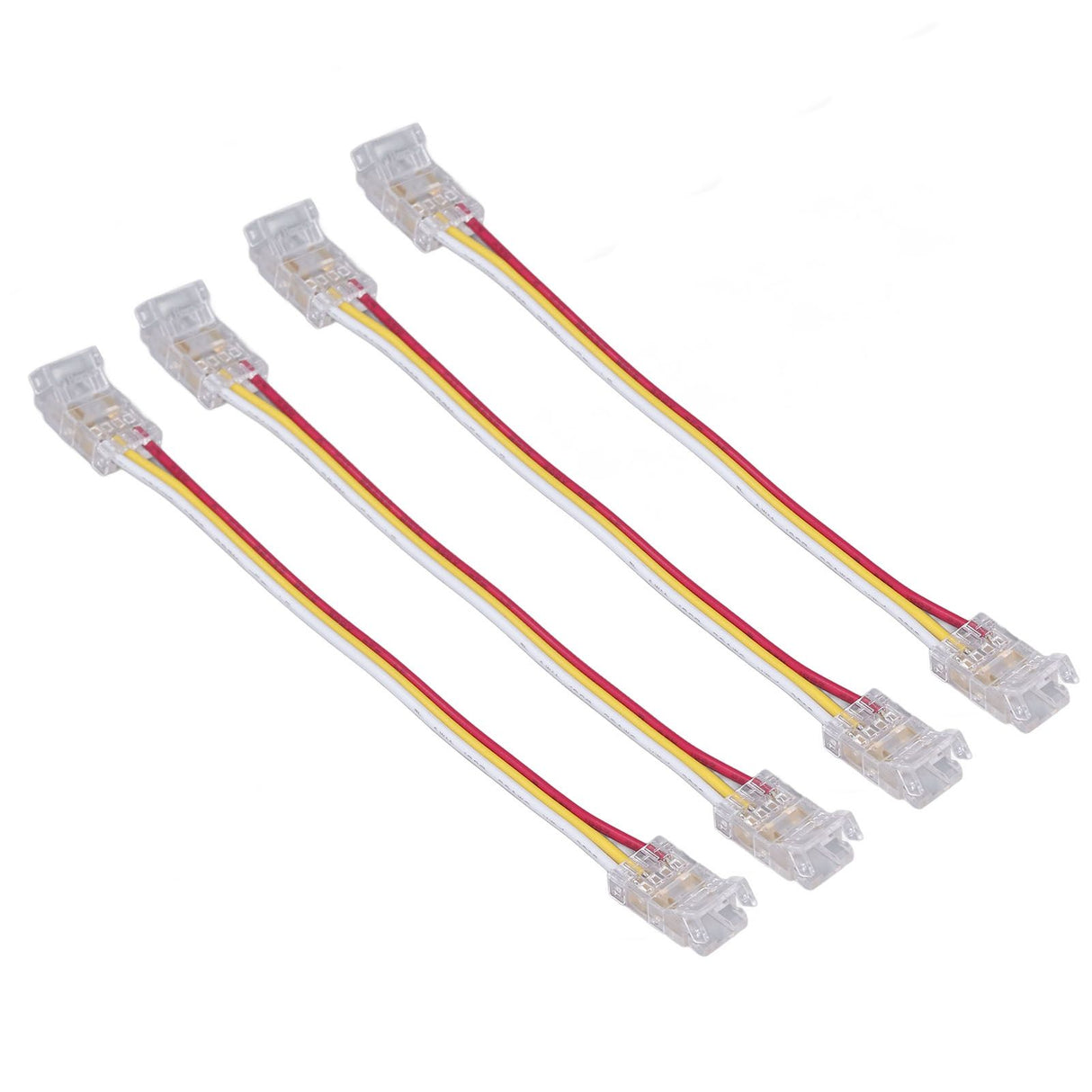 10Pcs LED Light Strip Connectors 3Pin 8mm Safe PC Strong Compatibility COB LED Strip Connectors for Home Party Office