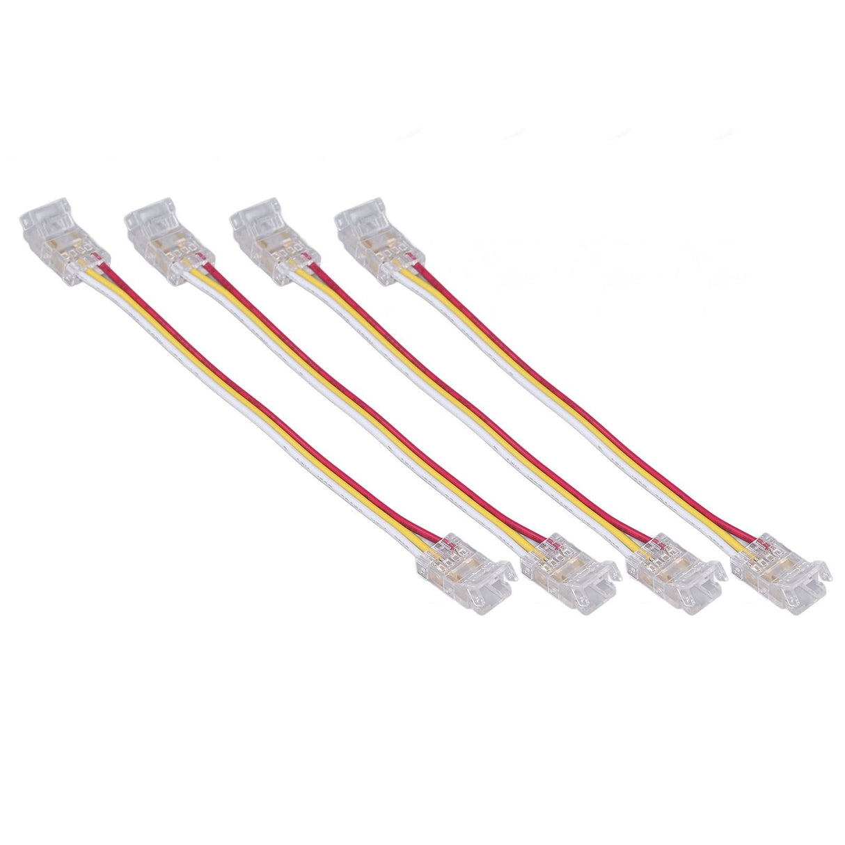 10Pcs LED Light Strip Connectors 3Pin 8mm Safe PC Strong Compatibility COB LED Strip Connectors for Home Party Office