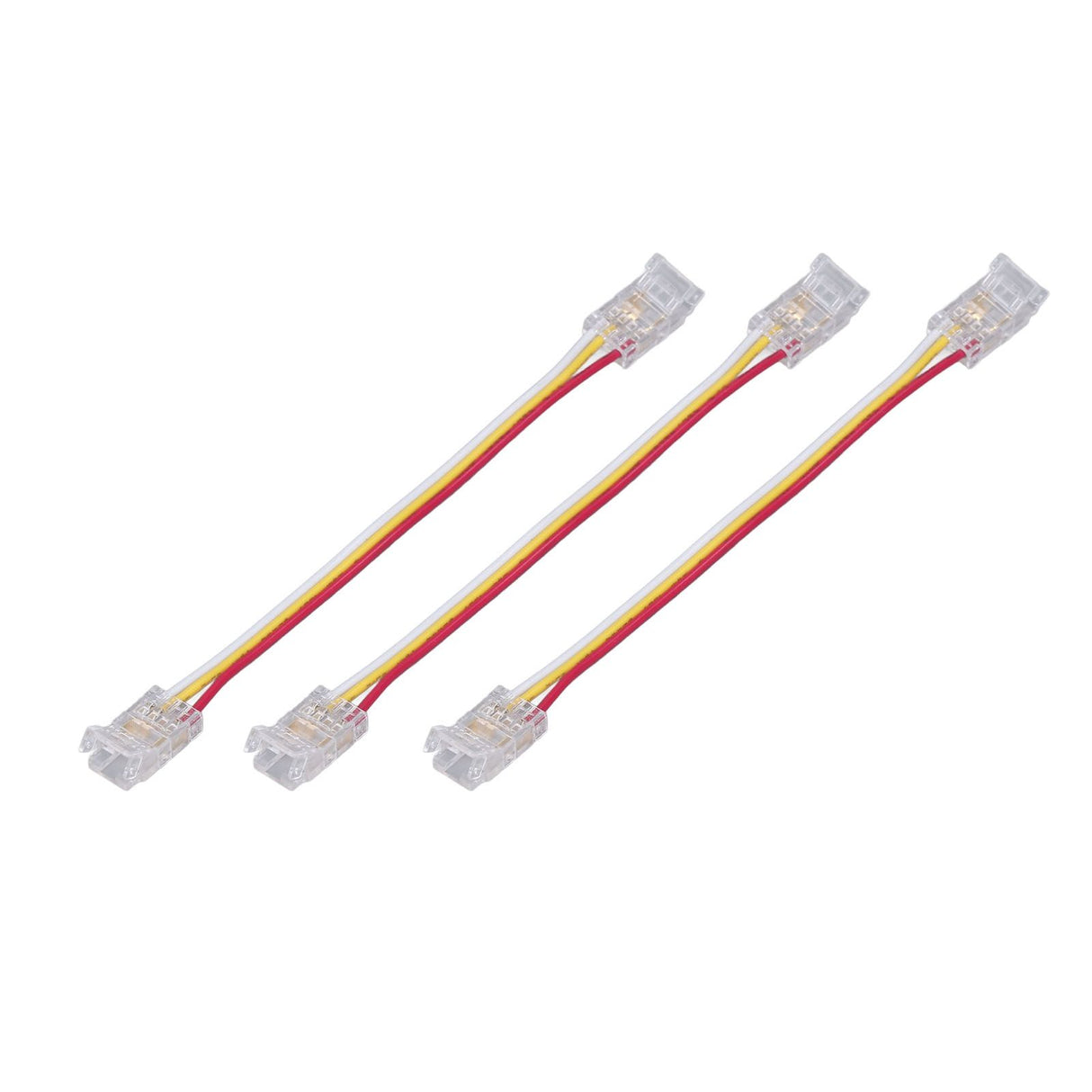 10Pcs LED Light Strip Connectors 3Pin 8mm Safe PC Strong Compatibility COB LED Strip Connectors for Home Party Office