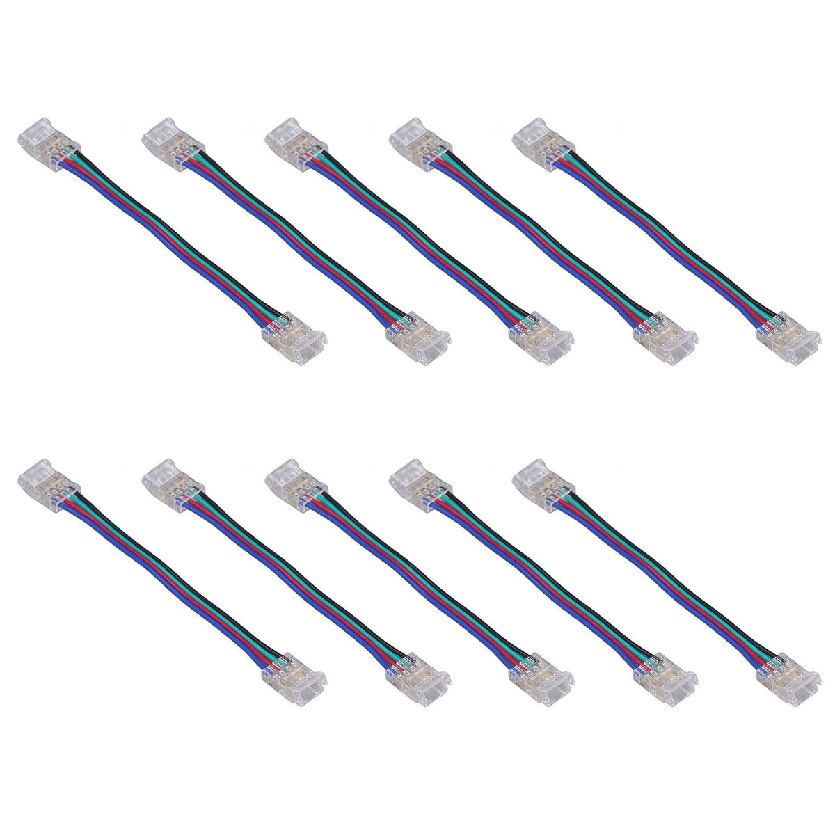 10pcs LED Strip Light Connector Kit 4Pin 10mm Quick Connection Strong Compatibility LED Strip Accessories