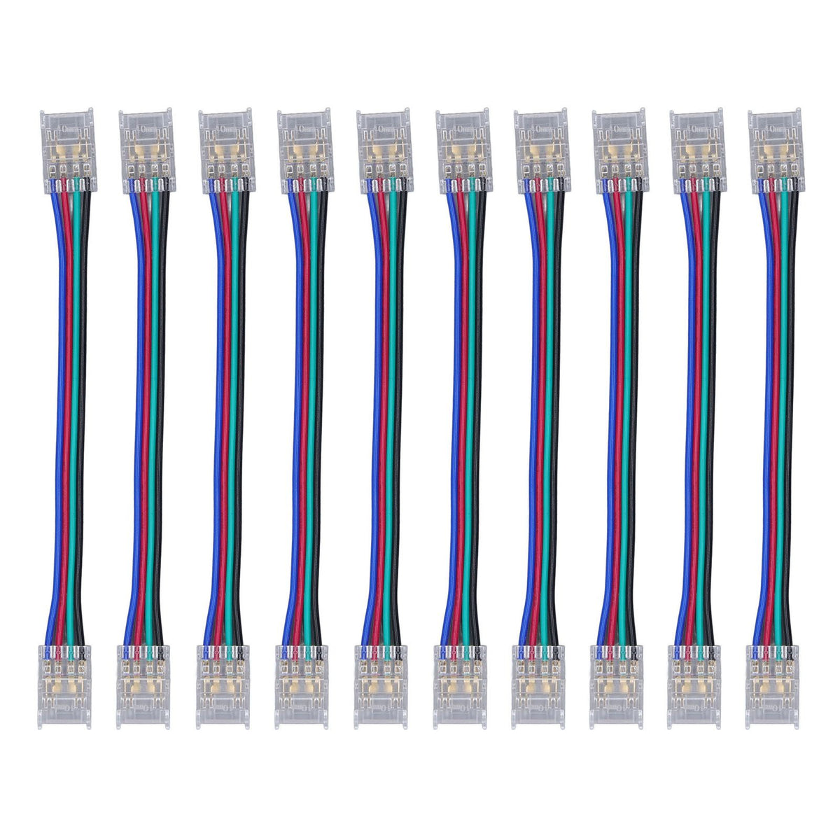 10pcs LED Strip Light Connector Kit 4Pin 10mm Quick Connection Strong Compatibility LED Strip Accessories