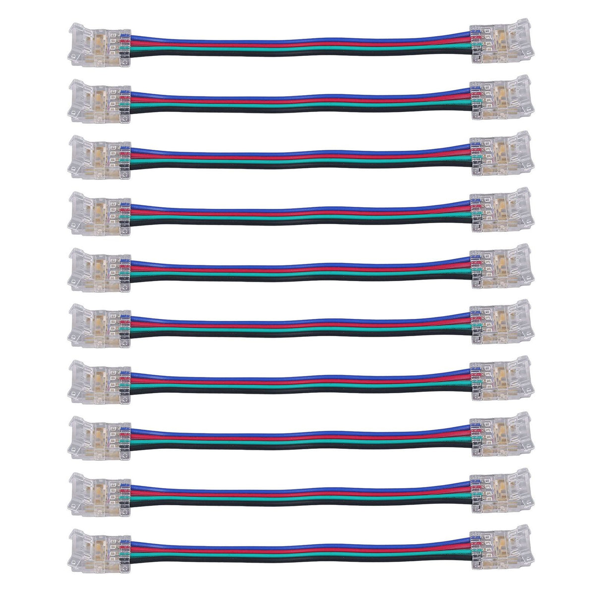 10pcs LED Strip Light Connector Kit 4Pin 10mm Quick Connection Strong Compatibility LED Strip Accessories