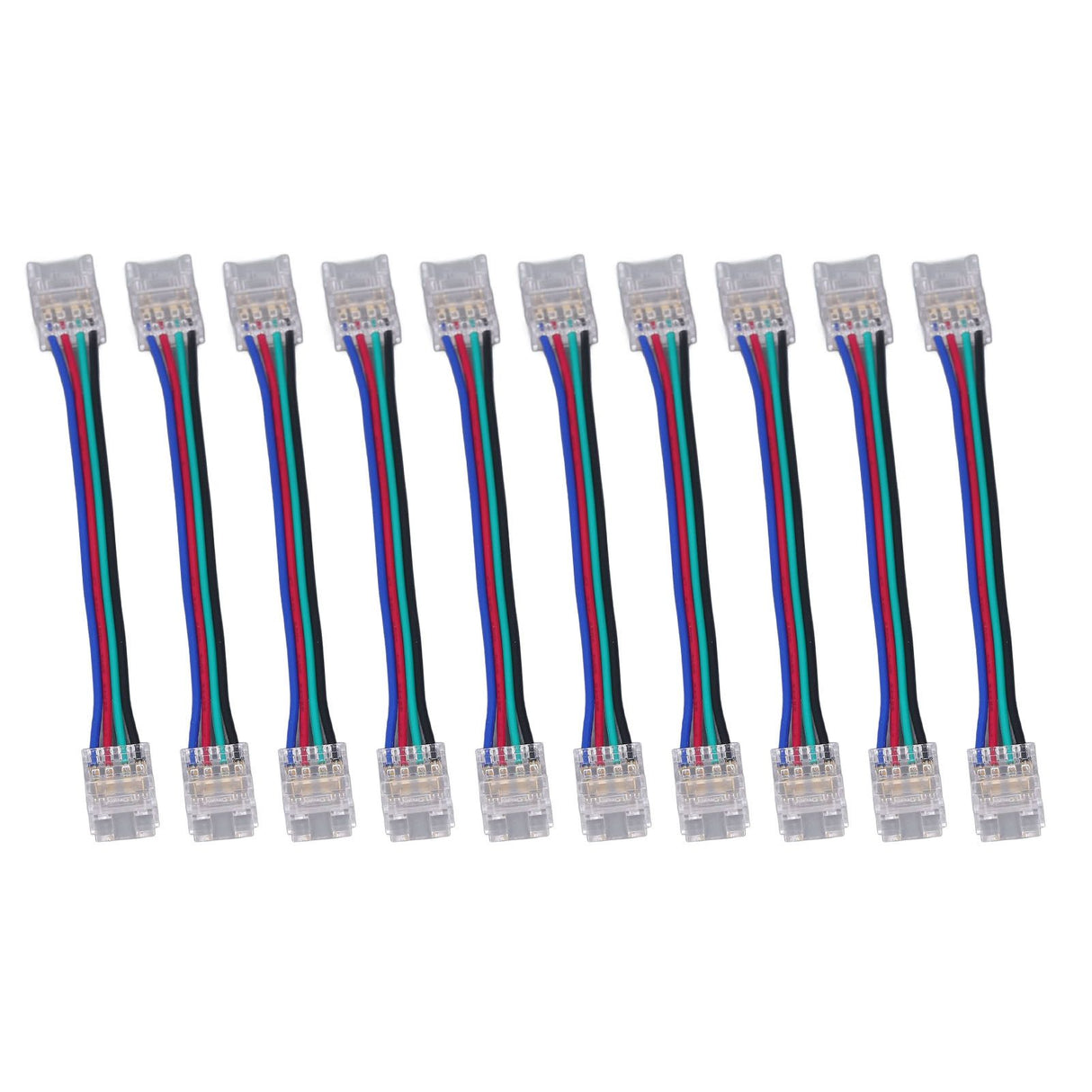 10pcs LED Strip Light Connector Kit 4Pin 10mm Quick Connection Strong Compatibility LED Strip Accessories
