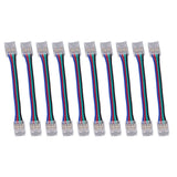 10pcs LED Strip Light Connector Kit 4Pin 10mm Quick Connection Strong Compatibility LED Strip Accessories - 45-Degree Angle