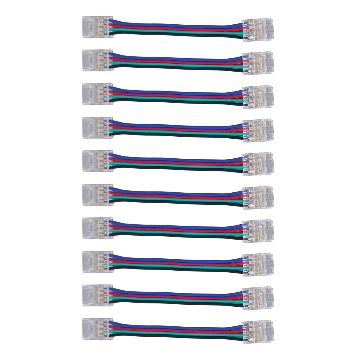 10pcs LED Strip Light Connector Kit 4Pin 10mm Quick Connection Strong Compatibility LED Strip Accessories