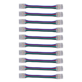 10pcs LED Strip Light Connector Kit 4Pin 10mm Quick Connection Strong Compatibility LED Strip Accessories - Rear View